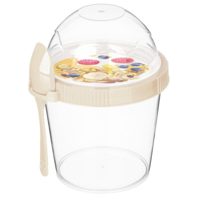 Контейнер 'IZI-GO' для завтрака 450мл с ложкой (светло-бежевый) IDI LAND 222124125/01-1