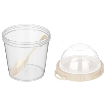 Контейнер 'IZI-GO' для завтрака 450мл с ложкой (светло-бежевый) IDI LAND 222124125/01-3