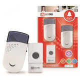 Звонок беспроводной ЗБН-6, 32 мелодии, 2 динамика, 120м, с кнопкой IP44, бело-серый IN HOME