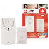 Звонок беспроводной ЗБ-1, 32 мелодии, 120м с кнопкой, белый IN HOME
