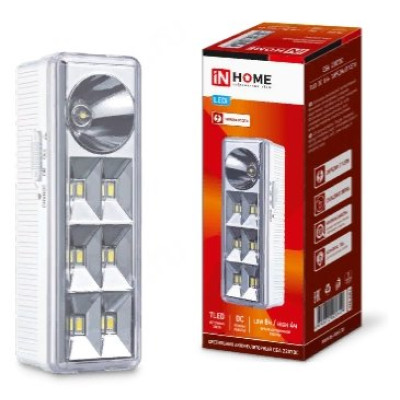 Светильник светодиодный аварийный СБА 2207DC 6+1LED 1.0Ah DC IN HOME