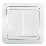 Выключатель двухклавишный IN HOME 2023 CLASSICO белый