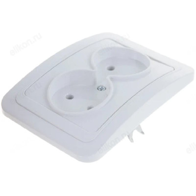 Розетка двойная CLASSICO белая 2102 IN HOME-1