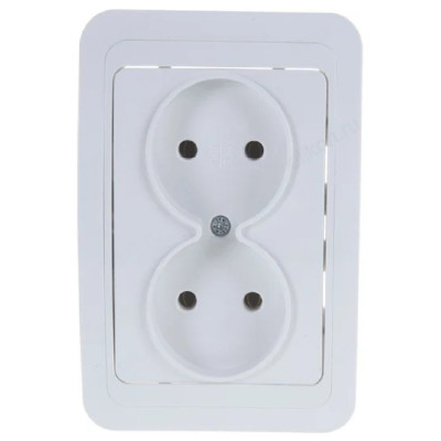 Розетка двойная CLASSICO белая 2102 IN HOME