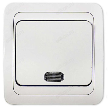 Выключатель одноклавишный с подсветкой IN HOME 2121 CLASSICO, белый