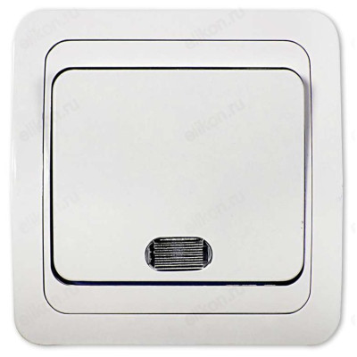 Выключатель одноклавишный с подсветкой IN HOME 2121 CLASSICO, белый