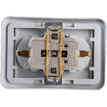 Розетка двойная с заземлением CLASSICO белая 2128 IN HOME-1