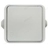 Розетка одинарная AQUA 3110 IN HOME с крышкой, белая, полугерметичная