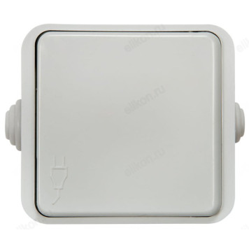 Розетка одинарная AQUA 3110 IN HOME с крышкой, белая, полугерметичная