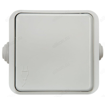 Розетка одинарная AQUA 3110 IN HOME с крышкой, белая, полугерметичная