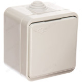 Розетка одинарная с заземлением с крышкой AQUA белая полугерметичная 3112 IN HOME