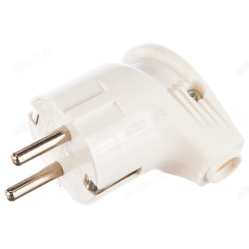 Вилка угловая c/з 16А 4110 IN HOME белая