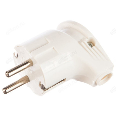 Вилка угловая c/з 16А 4110 IN HOME белая