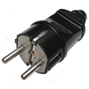 Вилка прямая с/з 16А 4240 IN HOME, черная