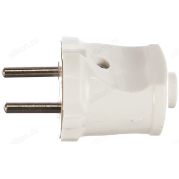 Вилка прямая 10А 4142 IN HOME, белая-1