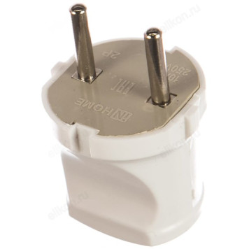 Вилка прямая 10А 4142 IN HOME, белая