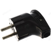 Вилка угловая c/з 16А 4210 IN HOME, черная