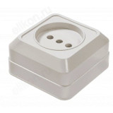 Розетка одинарная BOLLETO белая накладной 7022 IN HOME