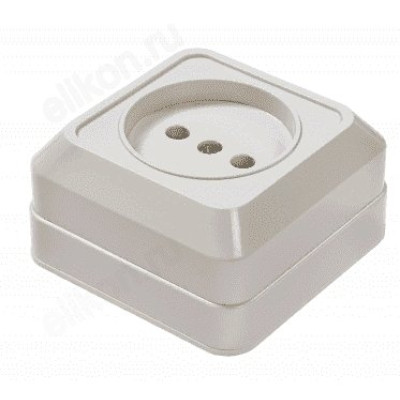 Розетка одинарная BOLLETO белая накладной 7022 IN HOME