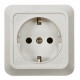 Розетка одинарная с заземлением BOLLETO белая накладная 7028 IN HOME