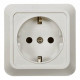 Розетка одинарная с заземлением BOLLETO белая накладная 7028 IN HOME