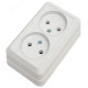 Розетка двойная BOLLETO белая накладная 7102 IN HOME