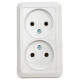Розетка двойная BOLLETO белая накладная 7102 IN HOME
