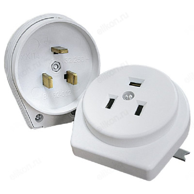 Разъем печной РШ/ВШ 32А 250В пластиковый встраиваемый белый 9133 IN HOME