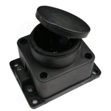 Розетка одинарная с заземлением каучук с заглушкой 16А IP44 черная 9321 IN HOME