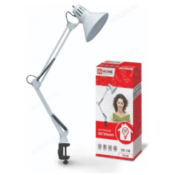 Светильник настольный СНС-13Б на струбцине 60Вт E27 БЕЛЫЙ (коробка) IN HOME