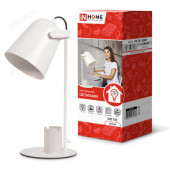 Светильник настольный СНО 16Б 40Вт E27 230В с органайзером, белый IN HOME