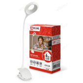 Светильник настольный светодиодный ССП 22Б 6Вт 6500К 480лм, сенсор-диммер, USB-каб. БЕЛЫЙ IN HOME