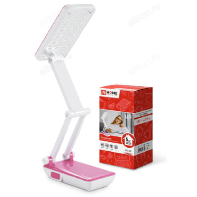 Светильник настольный светодиодный ССО 12Р 6Вт 6500К 360лм 2 уровня яркости 230В РОЗОВЫЙ IN HOME