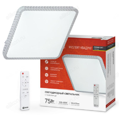 Светильник светодиодный COMFORT MYSTERY КВАДРАТ 75Вт 230В 3000-6500K 6000Лм с пультом ДУ IN HOME