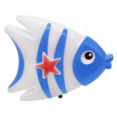 Ночник светодиодный NLA 05-FB РЫБКА синяя с выключателем 230В IN HOME