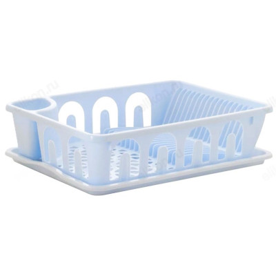 Сушилка для посуды без поддона голубая