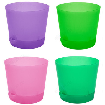 Горшок для цветов 04л с поддоном В04 микс-2