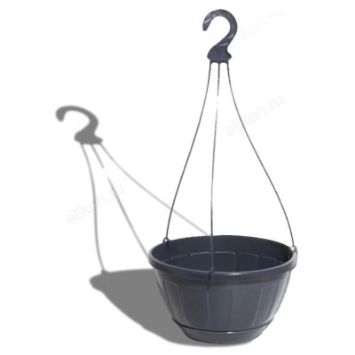 Горшок д/цветов подвесной 4л с/п В0727 графитовый