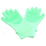 Перчатки силиконовые с ворсом для мытья посуды JN-00312
