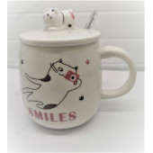 Кружка с крышкой и ложкой JENNA JN-00506