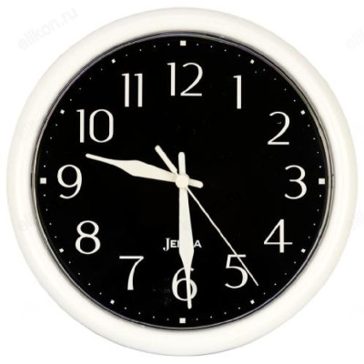 Часы настенные Jenna Jn-10003, пластик, черные с белым
