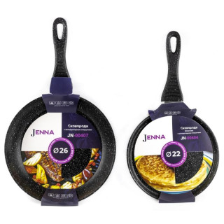 Комплект из двух сковород Сковорода блинная JN-00404 22см + Сковорода JN-00407 26см JENNA Набор 2