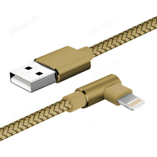 Кабель USB - 8pin 1м 2А JETACCESS JA-DC45 (опл.,USB/lightning,L-shape,QC,2A) золотой-1