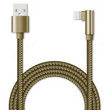 Кабель USB - 8pin 1м 2А JETACCESS JA-DC45 (опл., USB/lightning, L-shape, QC, 2A) золотой