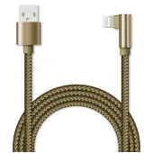 Кабель USB - 8pin 1м 2А JETACCESS JA-DC45 (опл., USB/lightning, L-shape, QC, 2A) золотой