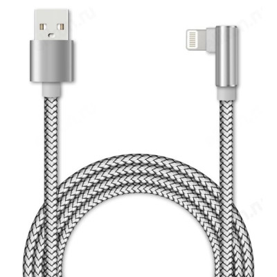 Кабель USB - 8pin 1м 2А JETACCESS JA-DC45 (опл.,USB/lightning,L-shape,QC,2A) белый-1