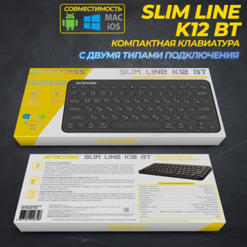 Клавиатура беспроводная JETACCESS SLIM LINE K12 BT, Bluetooth, черный-6