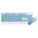 комплект клавиатура+мышь JETACCESS SMART LINE KM39 W, белый-синий, беспроводная