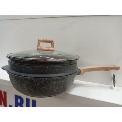 Сковорода+пароварка JIO 28см 2в1 лит.алюм.антиприг