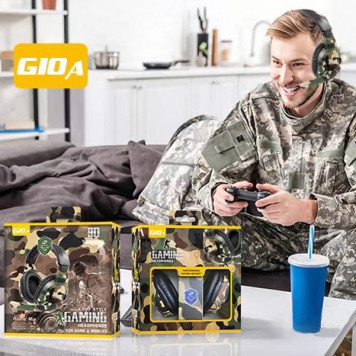 Проводные наушники Kadum G10, хаки зеленные-3